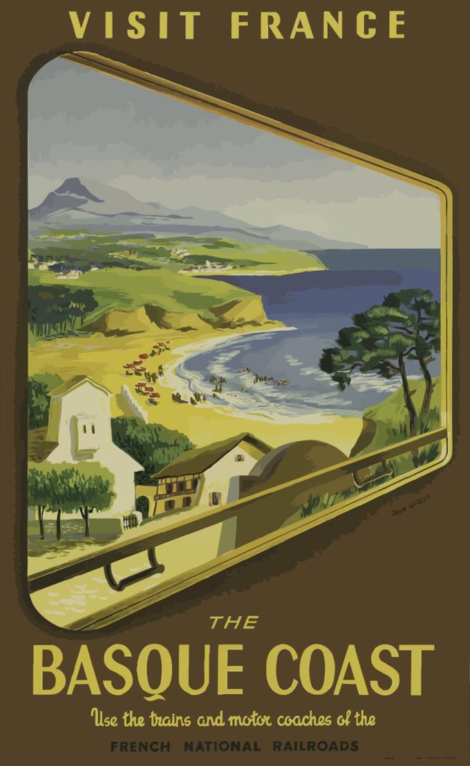 Vector clip art of vintage travel poster France