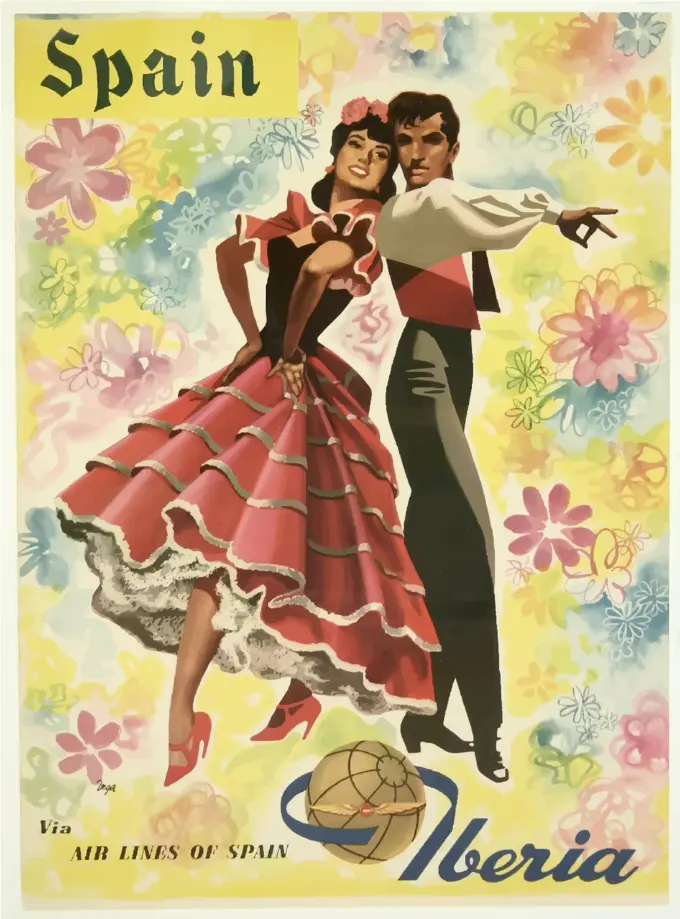 Vector illustration of Spanish vintage travel poster