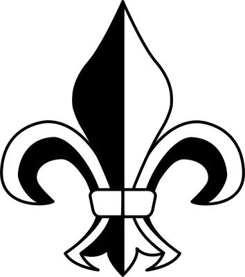 Fleur-de-lys in black and white illustration