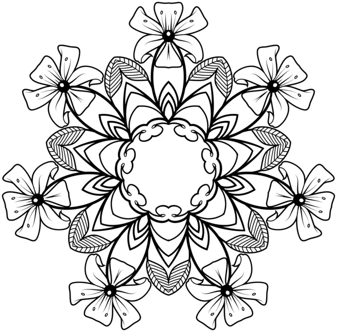 Large flower shaped floral design vector illustration