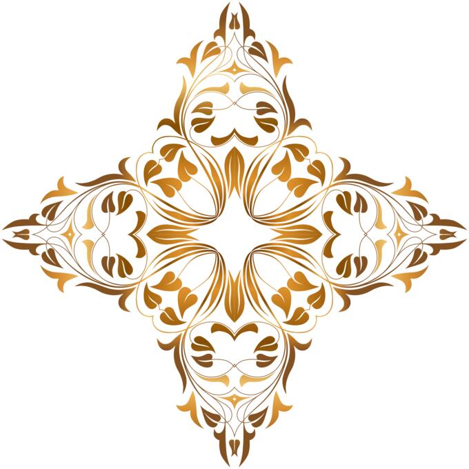 Stylized gold and brown flower vector graphics