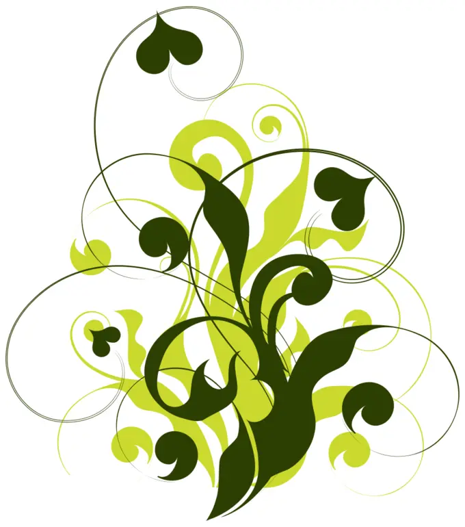 Vector image of twisted branch with hearts