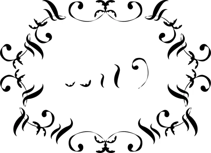 Vector image of swirling lines frame