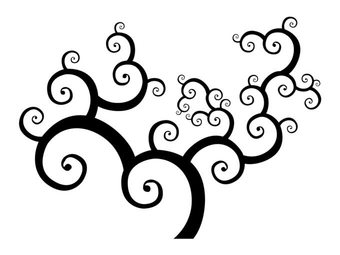 Swirling tree vector clip art