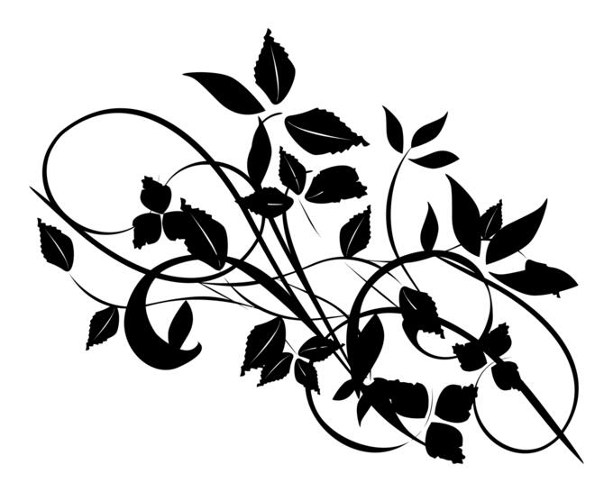 Branches and leaves silhouette clip art