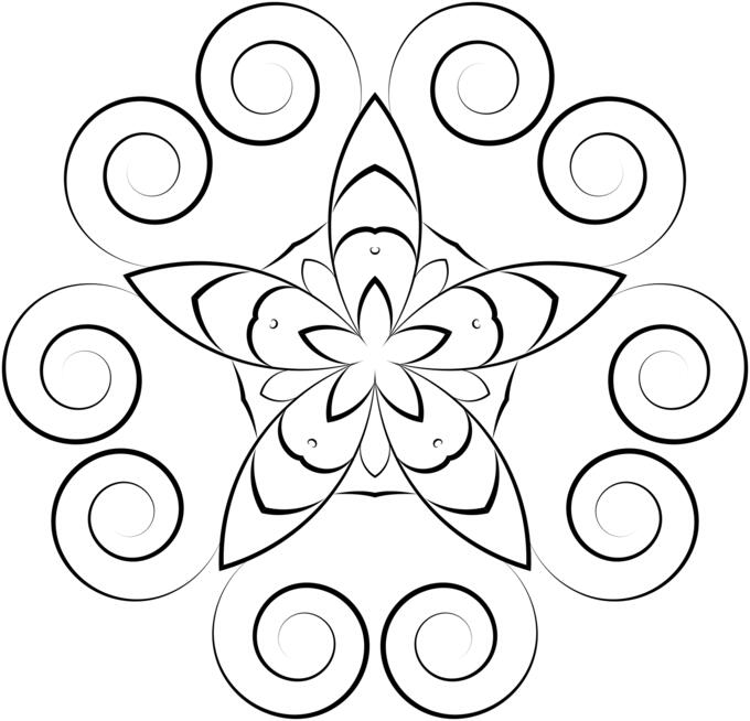 Vector graphics of swirling petals floral design