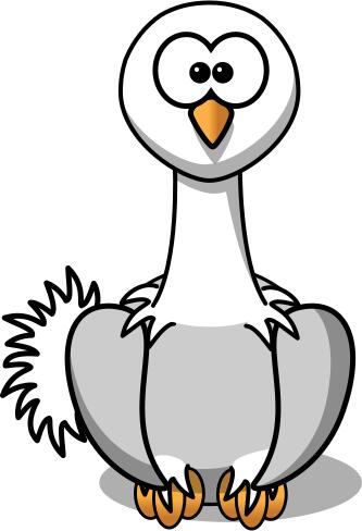 Cartoon ostrich vector clip art