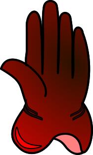 Vector drawing of red left glove