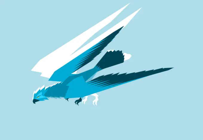 Low poly drawing of hawk