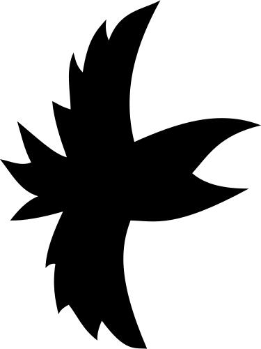 Vector silhouette drawing of a flying wild bird