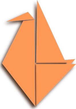 Orange bird origami illustration