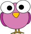 Purple large eyed bird illustration