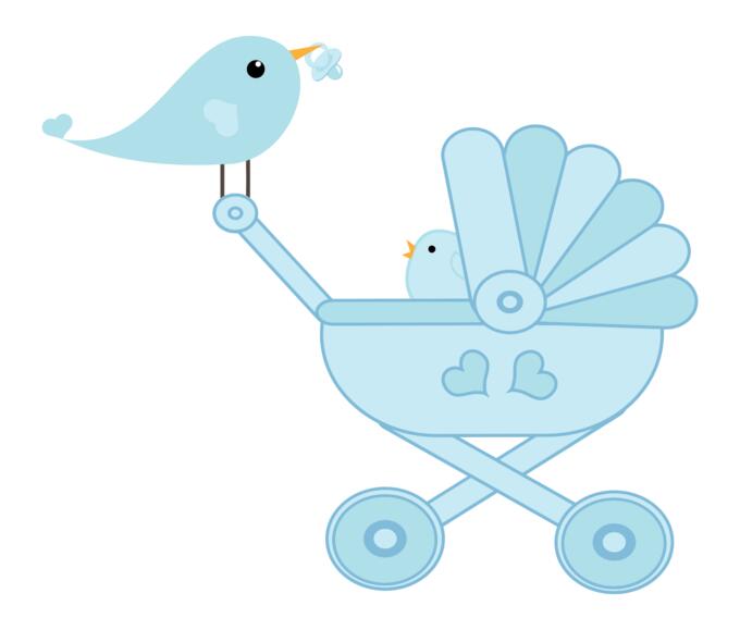 Bird taking care of its baby clip art