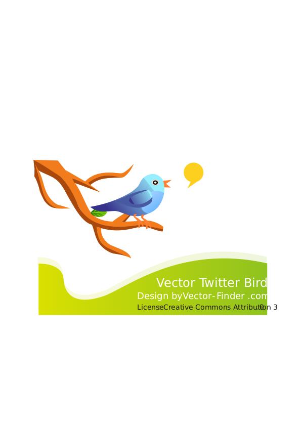 Bird tweeting on a branch in nature vector graphics