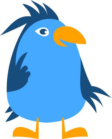 Vector graphics of thoughtful comic bird