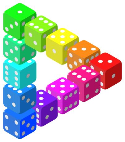 Impossible triangle made from dice