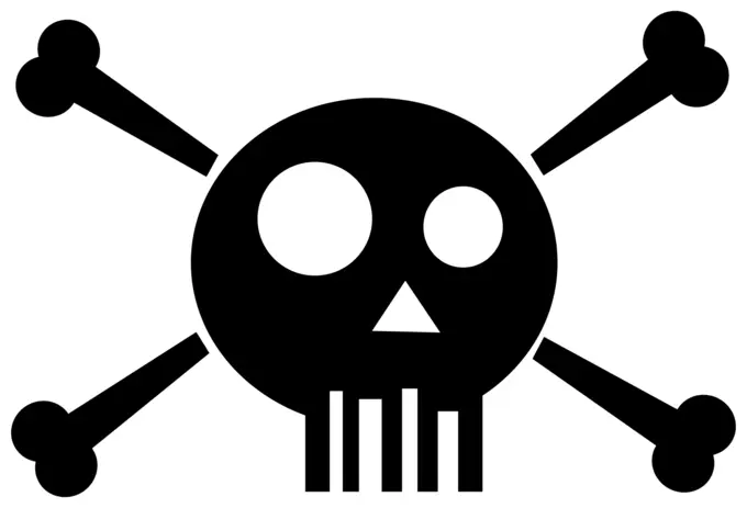 Vector llustration of a skull and two bones