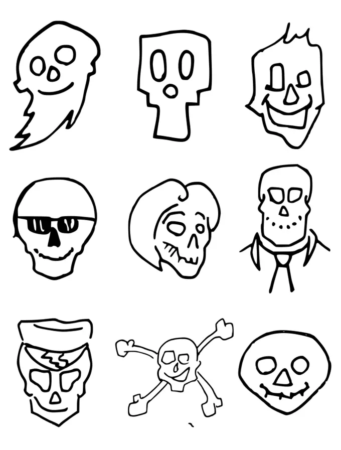 Skull set vector graphics