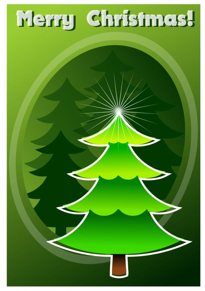 Merry Christmas in green color vector image
