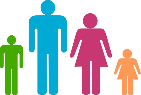 Multi colored family clip art