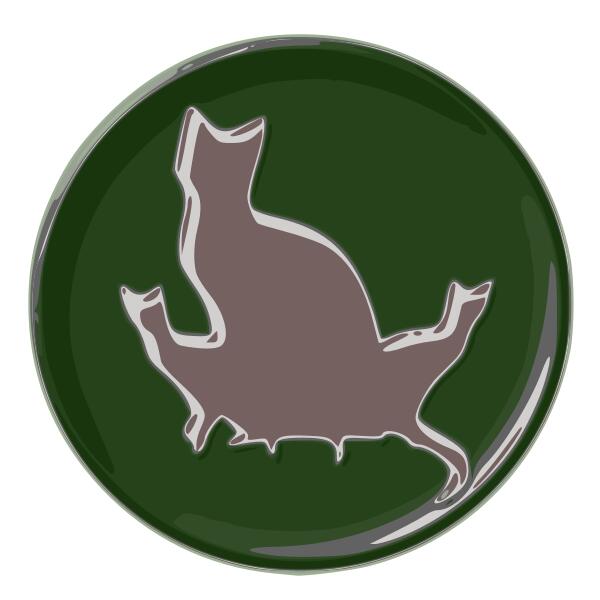 Image of cat family reflective green button