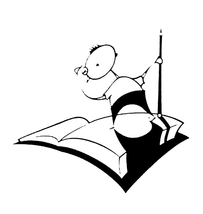 A kid riding on top of a book vector image