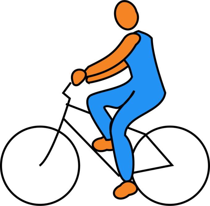 Human figure riding a bike vector image