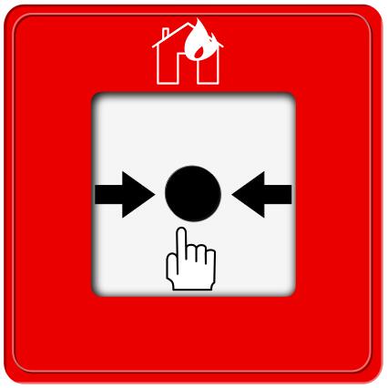 Drawing of fire alarm push button
