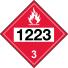 Vector illustration of red sign with UN 1223 code for kerosene