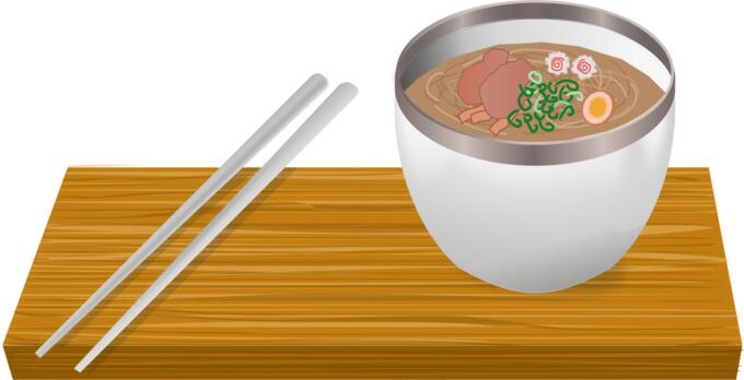 Ramen serving vector drawing