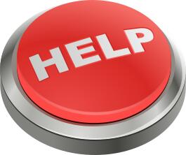 Red button with word "Help"