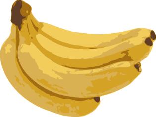 Clip art of darkened yellow ripe bananas