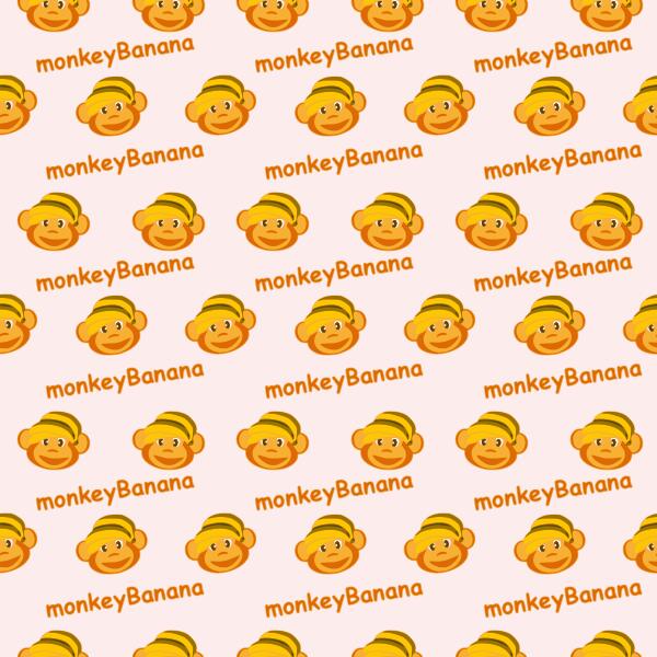 Monkey banana seamless pattern vector illustration
