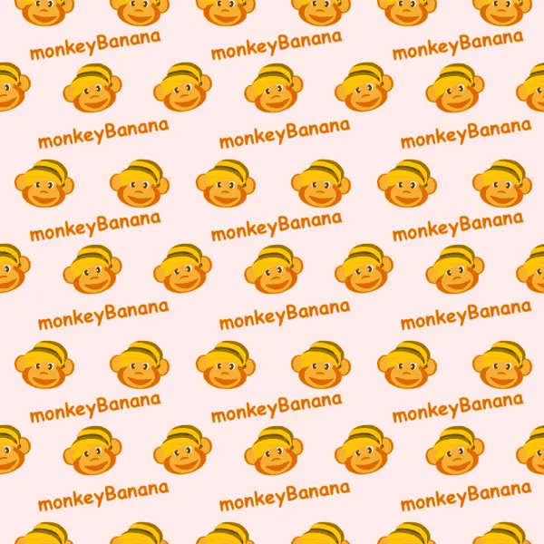 Monkey banana seamless pattern vector illustration