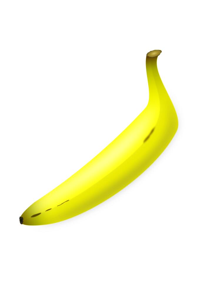 Vector clip art of straight shaped banana