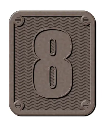 Vector drawing of metal number eight