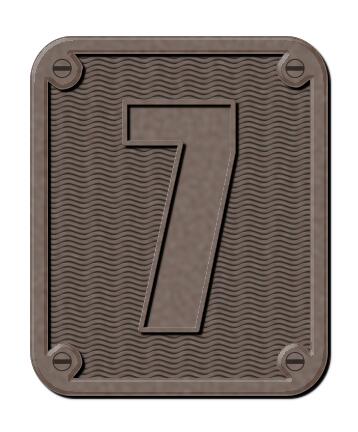 Metal number seven color illustration