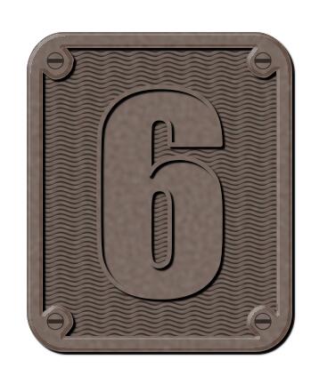 Metal number six vector image