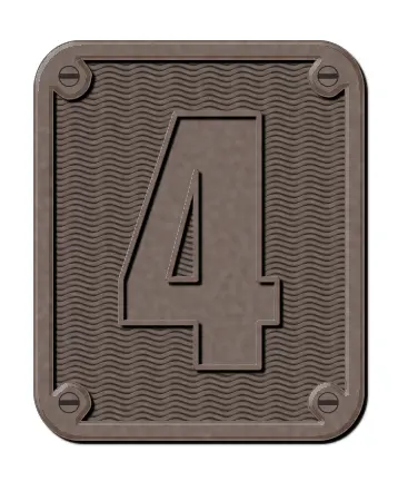 Metal number four color drawing