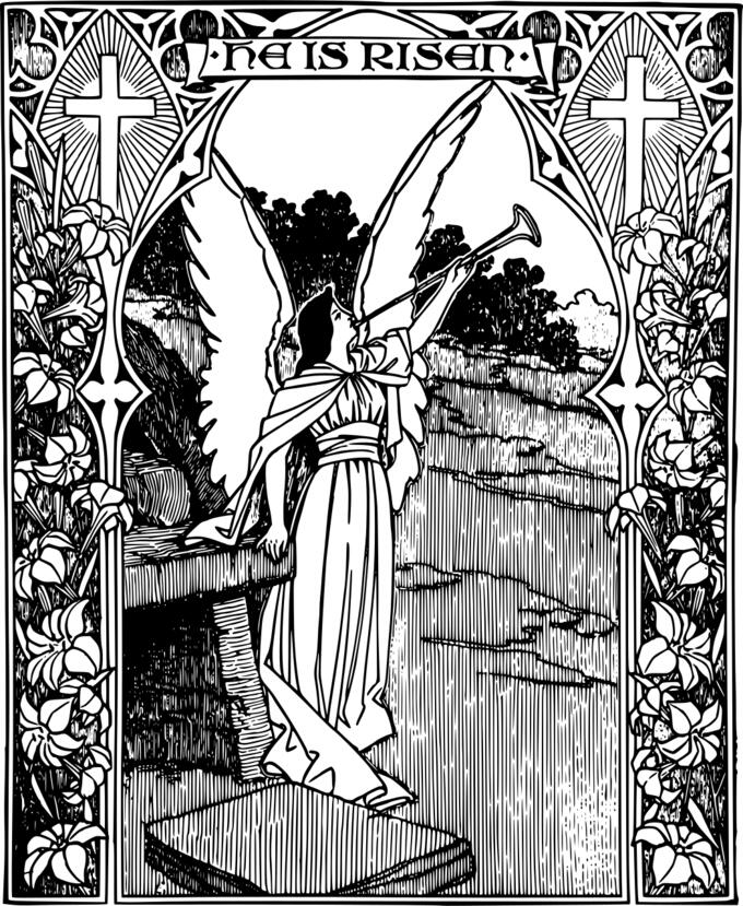 Christian Easter poster color illustration
