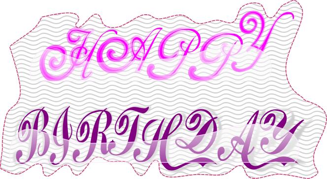 Purple happy birthday logo vector drawing