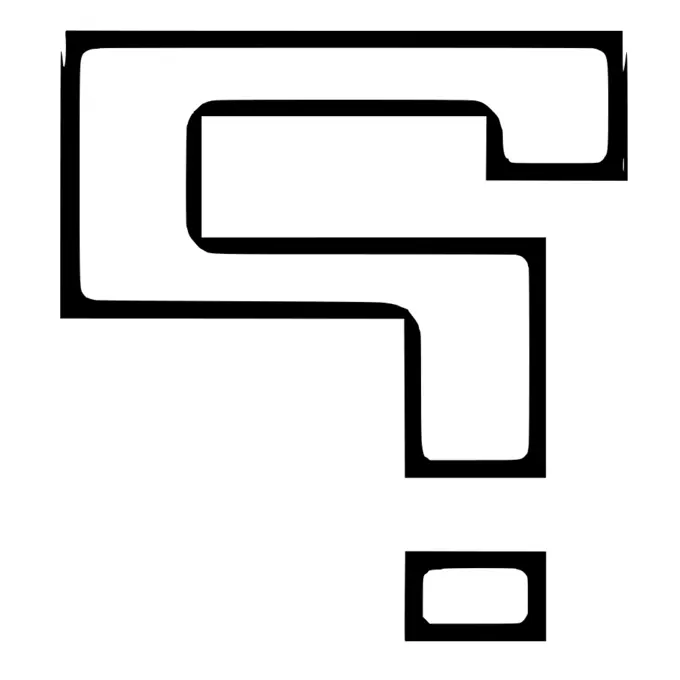 Rectangular shaped question mark vector clip art