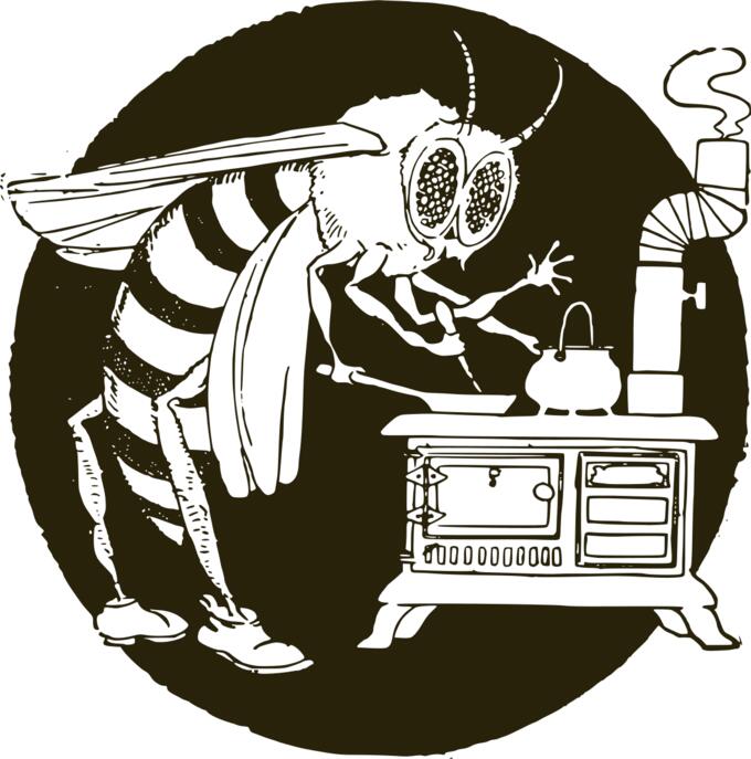 Working wasp vector drawing