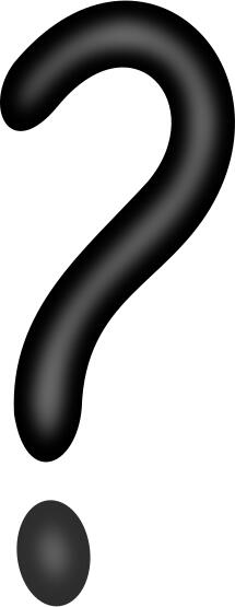 Image of round and shiny black question mark