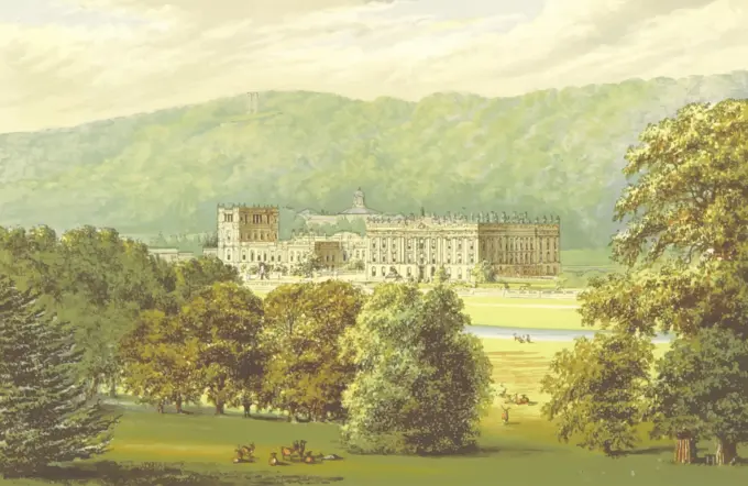 Chatsworth House vector drawing