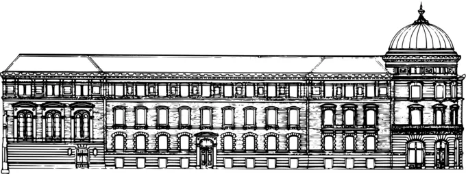 French style old architecture vector illustration