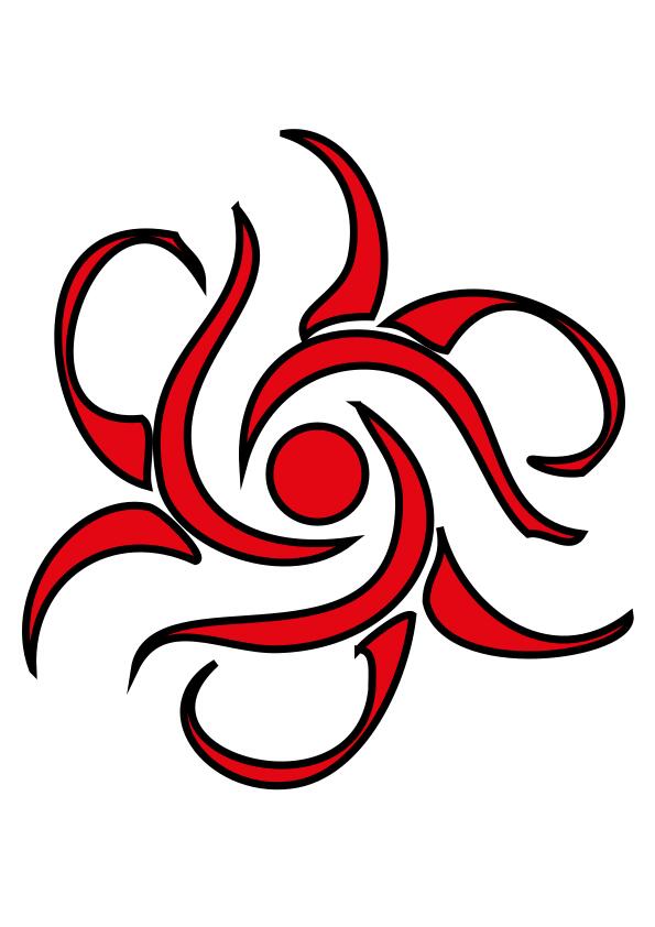 Vector graphics of swirling fire
