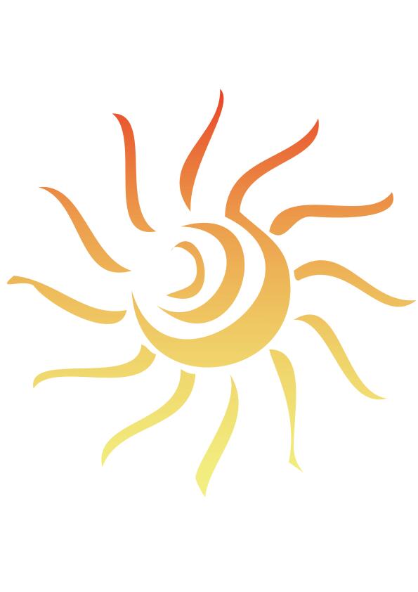 Vector illustration of swirling daytime sun