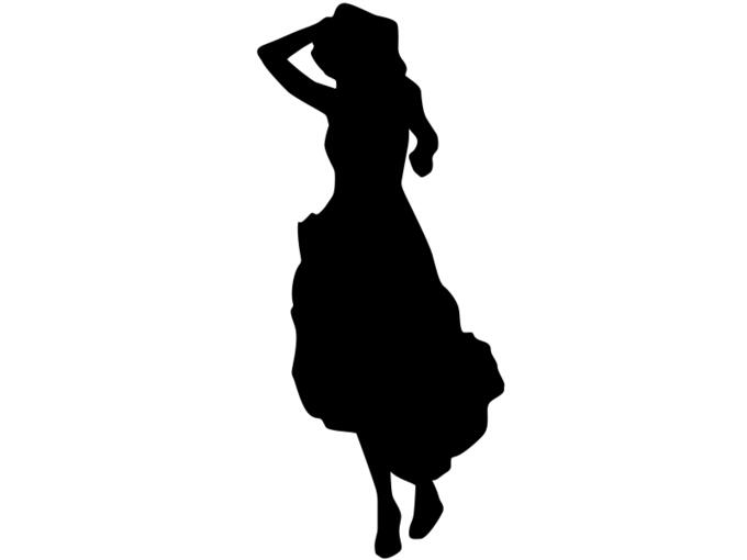 Vector clip art of black silhouette of a flamenco lady