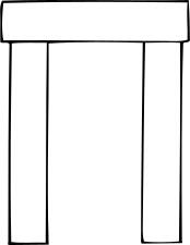 Vector image of simple rectangular arch